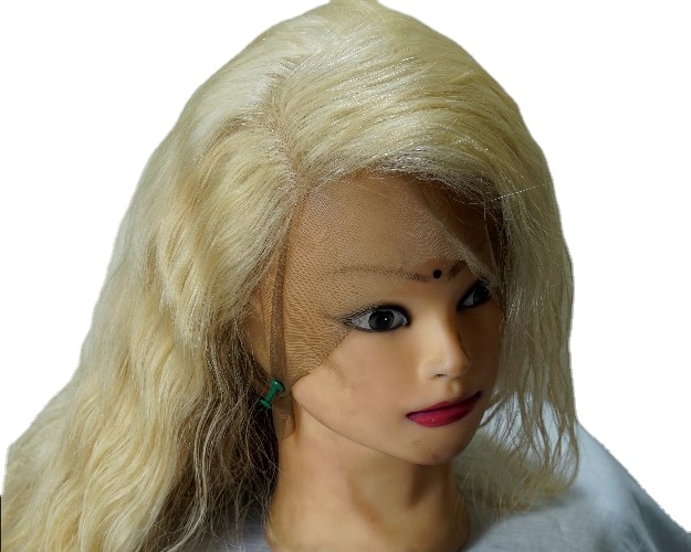 Wholesale Brazilian Virgin Hair Blonde Front Lace Wavy Wig 100% Human Hair Products Weaves And Wigs 