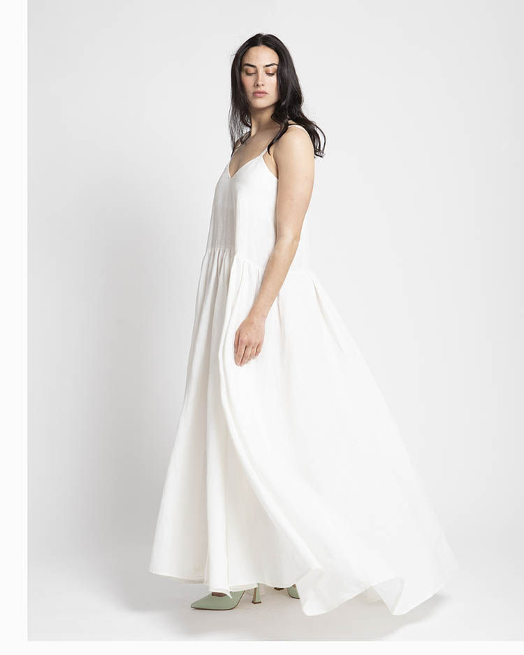 High Quality 100% Made In Italy Casual Dresses Womens Linen 