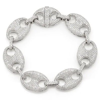 Real Diamond Mariner Link Bracelet For Women Link Chain Bracelets For Men Hip Hop Trend Personalized Cuban Link Bracelet 