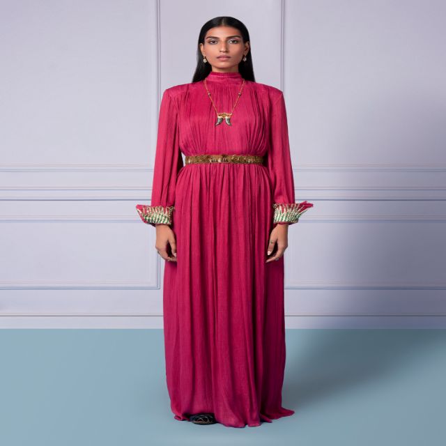 Excellent Quality Rumi Pink Gown Long Dress For Women Party And Wedding Wear From Indian Exporter At Affordable Prices 