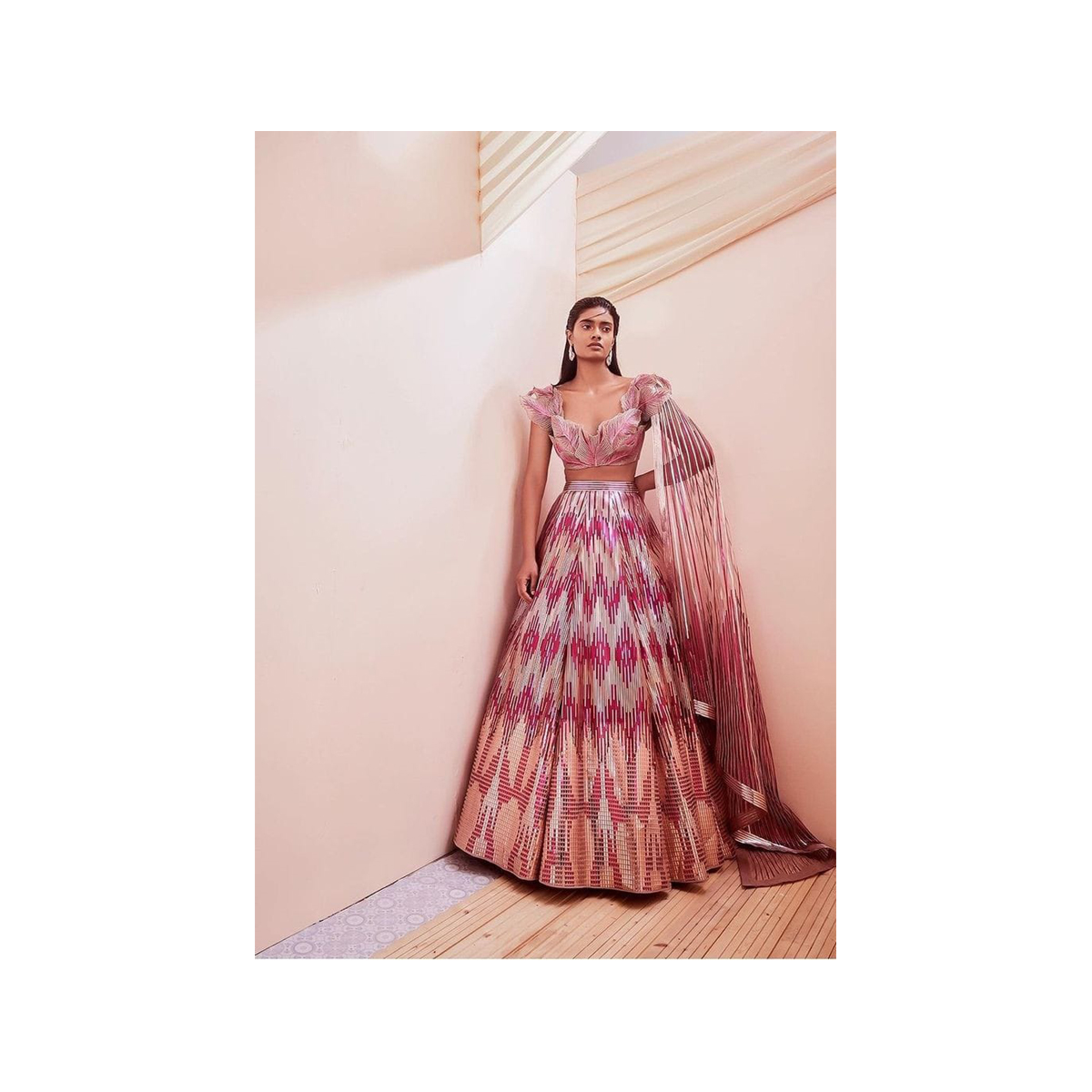 Indo Western Corset Lehenga Net Gtglobal For Festive Parties Social Gatherings Parties Wedding Ceremony Party Wear 