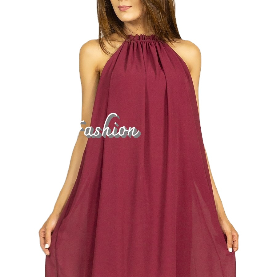 Hot Selling Designer Fancy Women Sexy Party Wear Georgette Tunic Sleeveless Boho Attractive Short Dress 