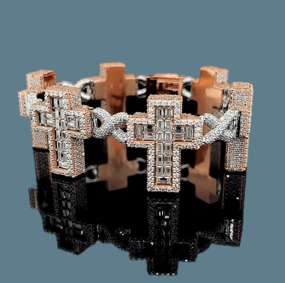 Gold Cross Bracelet For Women 925 Sterling Silver Cross Bracelet Christian Rhodium Gold Plated Jewelry For Women 