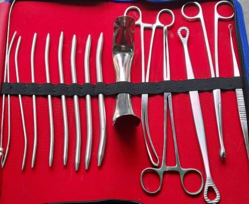 Gynecology Dnc Set Special Gynecological Aspiration Kit 17 Pcs D&amp;c Dnc Instruments Set / Gynecology Dilation And Curettage Set 