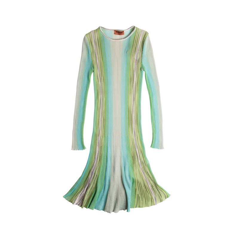 Wholesale Luxury Woman Green Dress High Fabric Quality Top Italian Brand Elegant Long Dress With Plisse 