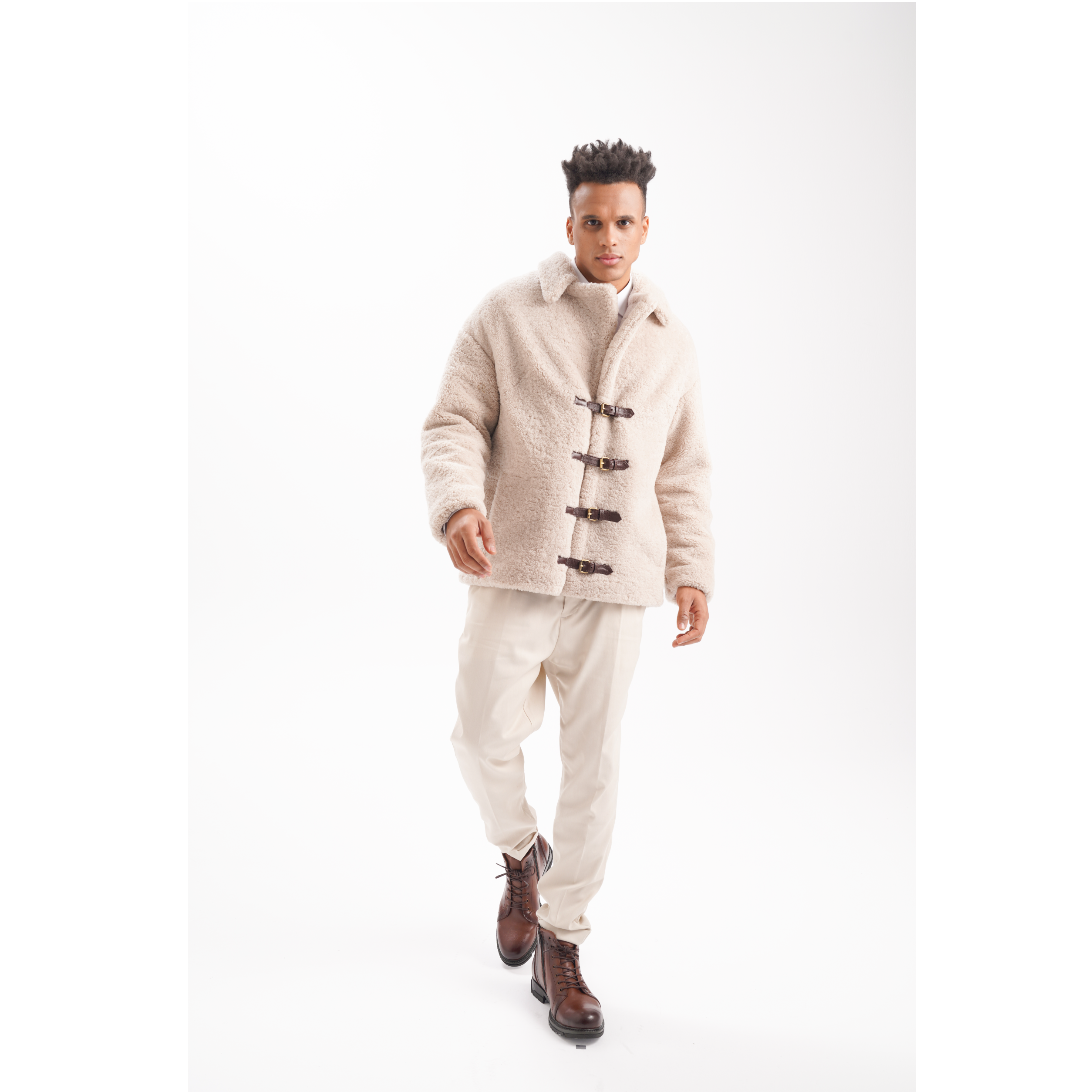 Men's Cloths Men's Jackets Suede Fur Coat For Men % 100 Wool Teddy Shearling Coat With Leather Trims Suede And Shearling Jackets 