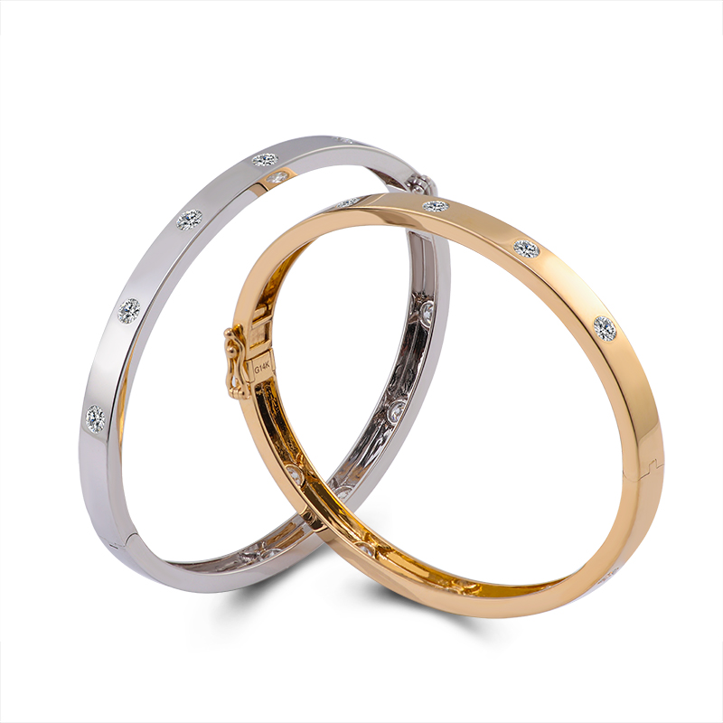 14k Gold Girls Handmade Fancy Tennis Style Moissanite Bracelet