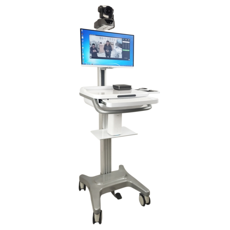 Remote Medical System Consultation Telemedicine Cart Hospital Equipment With Camera Microphone 