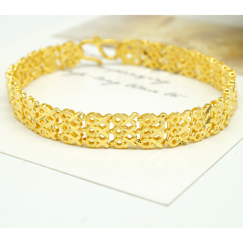 Wide Designs 24k Solid Yellow Gold 999 Man Original Gold Bracelet For Men