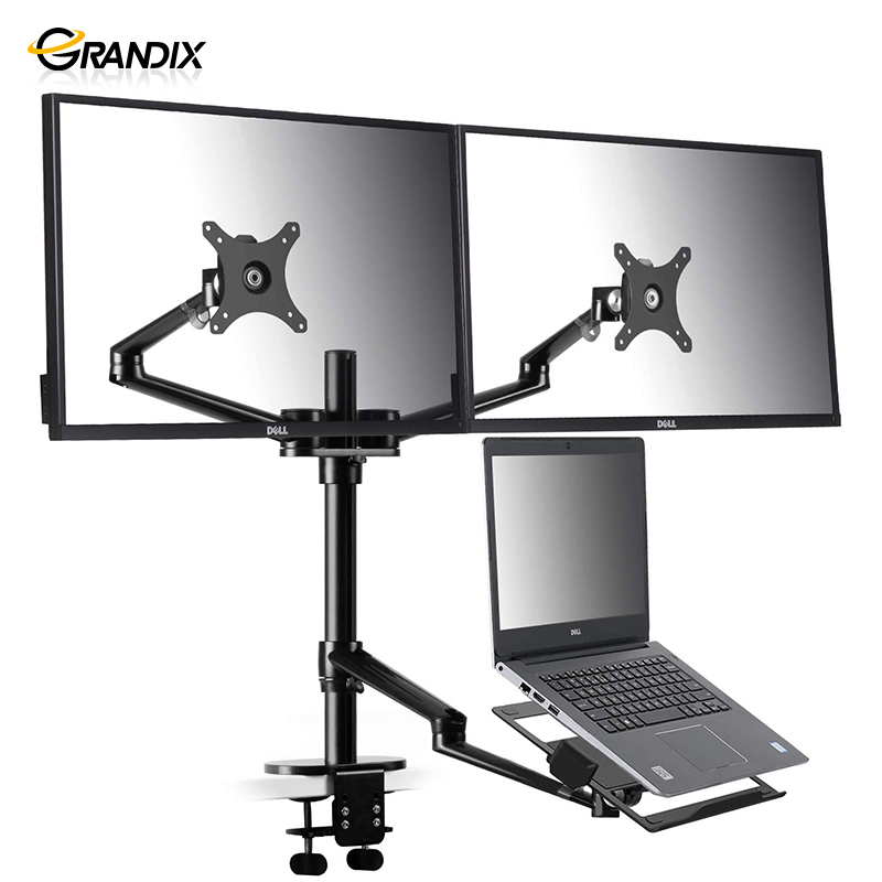 Aluminum Alloy Adjustable Height Other Computer Accessories Multimedia Laptop Holder Dual Lcd Monitor Display Stand 