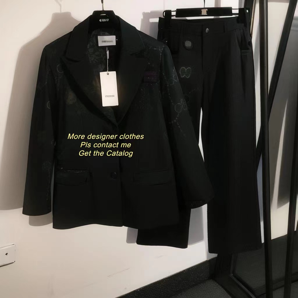 Dalesell Women Letter Double Breasted Suit Jacket+pants Luxury Brand Clothing Luxury Clothes For Women Famous Brand Clothing 