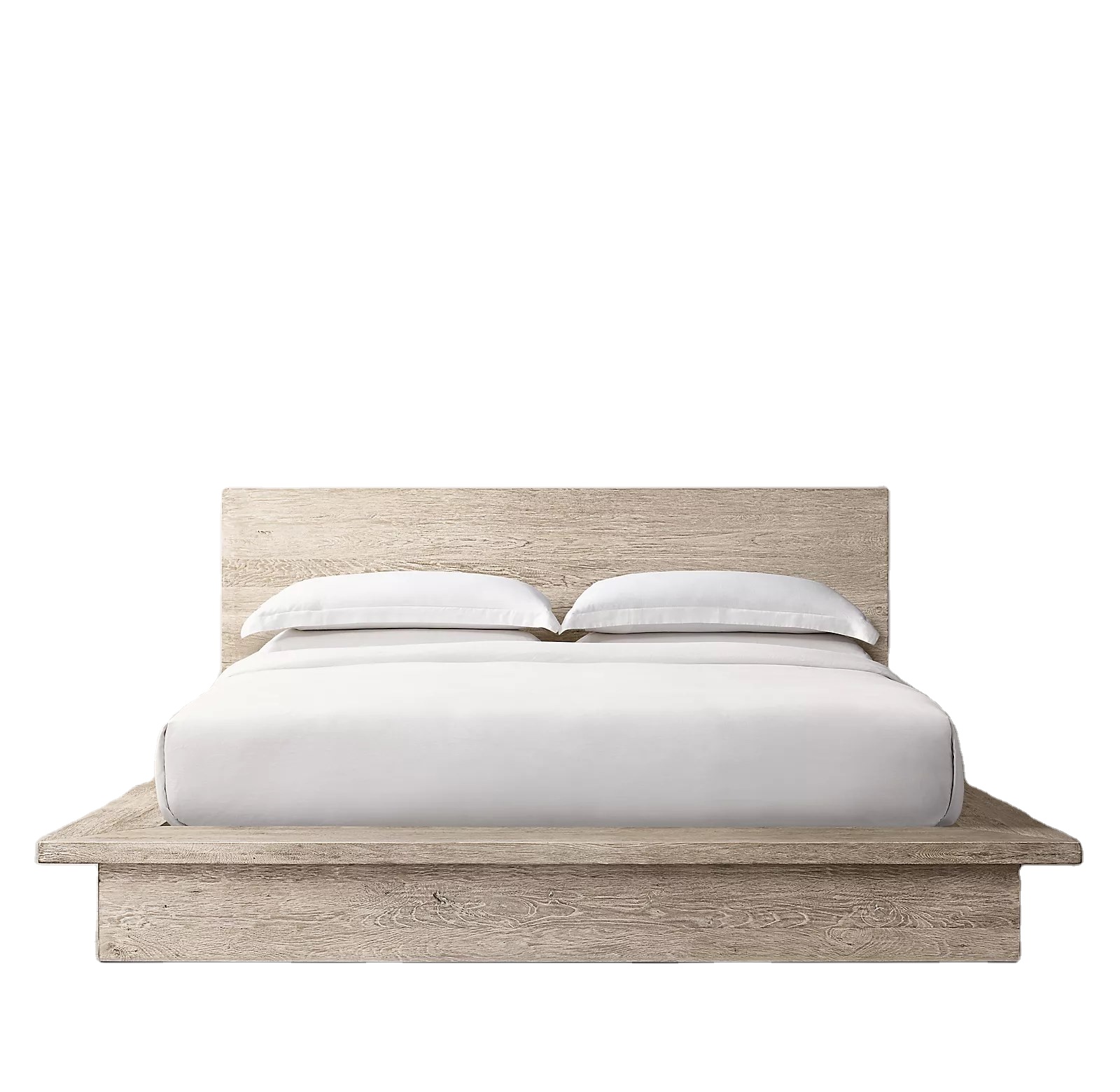 Luxury Modern Home Furniture Hotel Bed American Style Wood Bed Living Room Reclaimed Russian Oak Platform Bed 