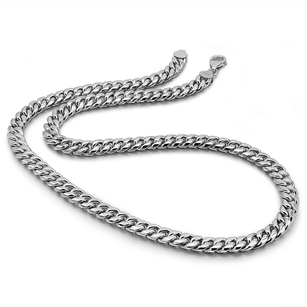 Spot Wholesale Fashion Jewelry 925 Lobster Clasp Cuban Chain 8mm Miami Necklace 14k 18k 24k Gold Hip Hop Punk Fine Jewelry 