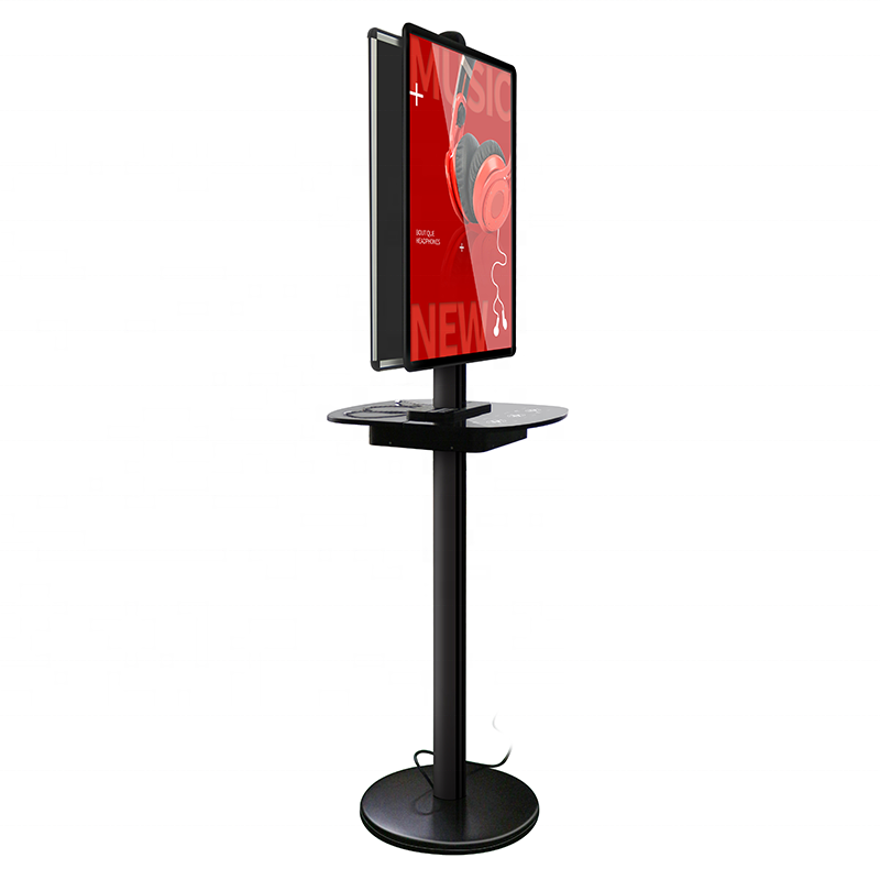 Yg Chr01d Floor Standing Advertising Display With Mobile Cell Phone Charging Station 