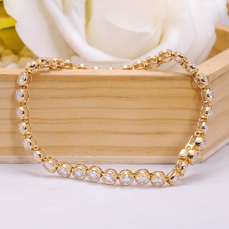 2022 European And American 4mm Bracelet 18k Gold New Bracelet Female Moissanite D Color Can Pass The Test Drill Pen 