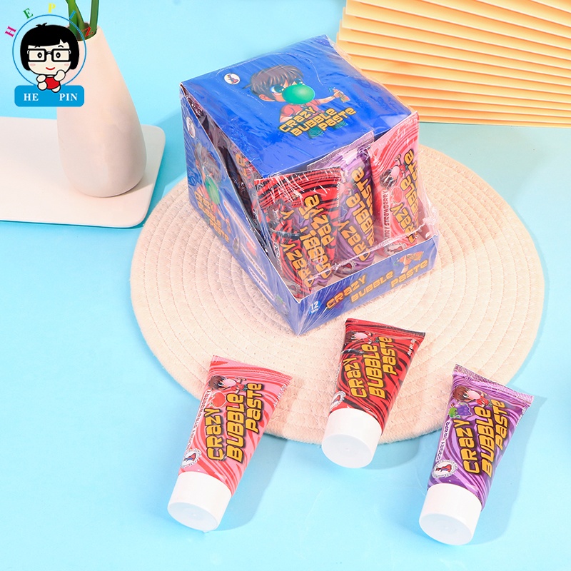 Wholesale Oem Order Chewing Gum Fruity Flavor Liquid Tube Toothpaste Bubble Gum For Kids 