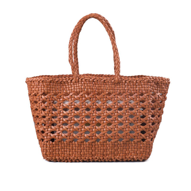 2023 Fashion Custom Logo Straw Woven Tote Bags For Women Reusable Large Capacity Ladies Luxury Grain Leather Braided Tote Bags