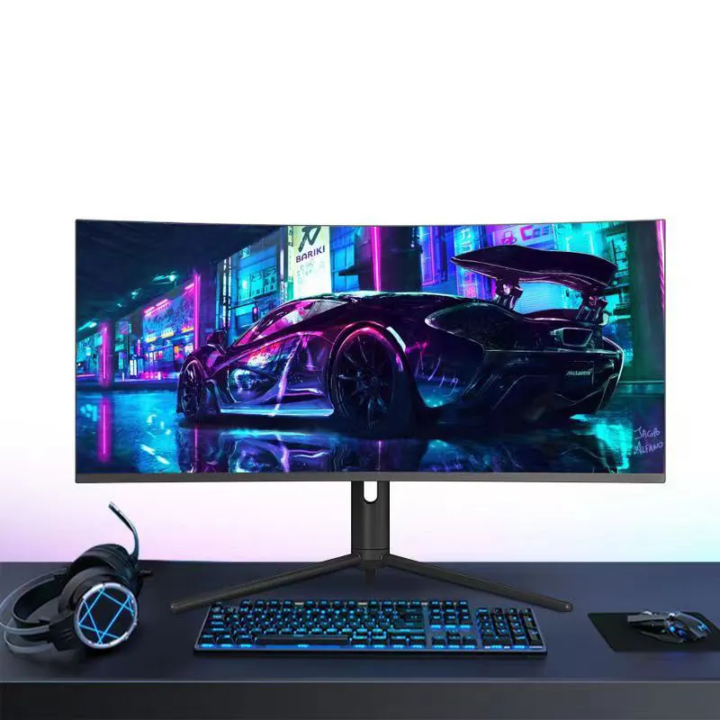 China factory Frameless i5 i7 i9 curved gaming All in One pc Desktop Computer 34 inch 4K intel core i5 12400 16gb 512gb gtx rtx