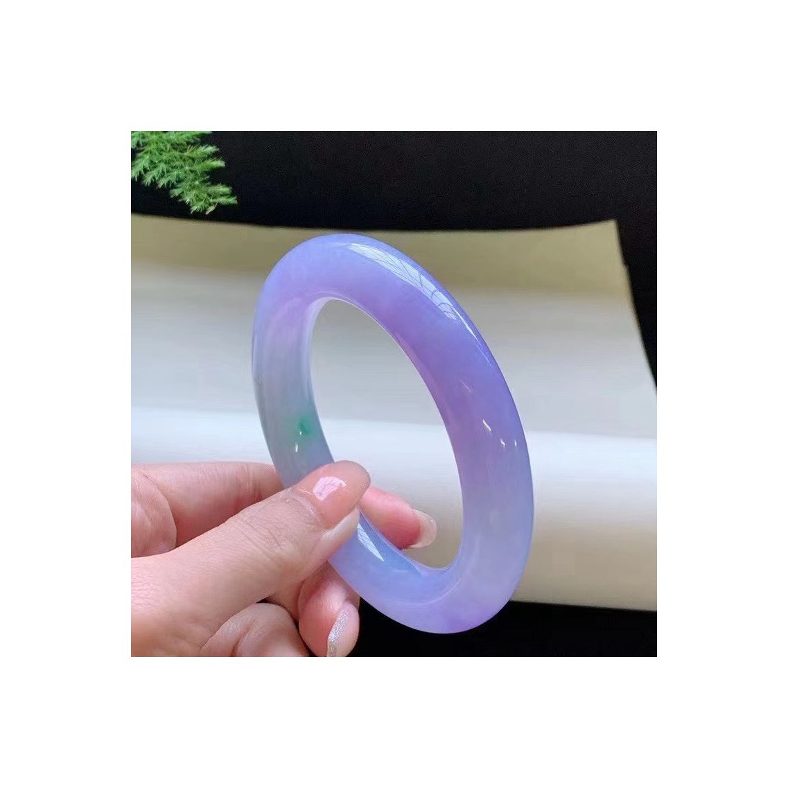 New Product High Quality Trendy Fashion Accessories Natural Purple Lady Jade Bracelet
