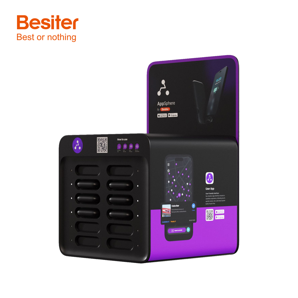 Besiter 12 Public Cell Phone Charging Station Power Bank Mobile Phone Charging Station For Restaurant 