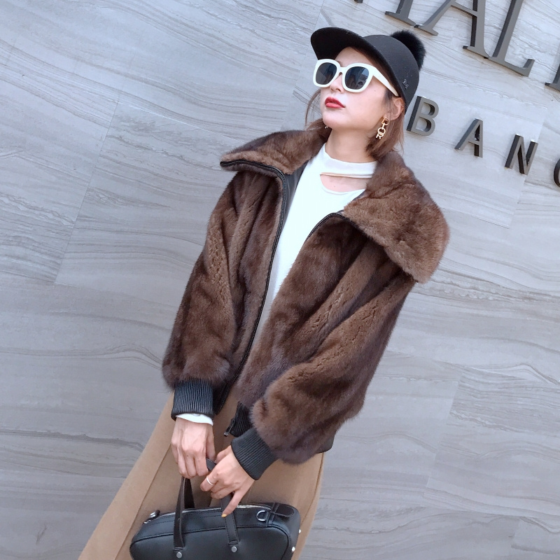 Wholesale Women Winter Jacket Clothes New Design Mid-Length Real Mink Fur Coats For Ladies