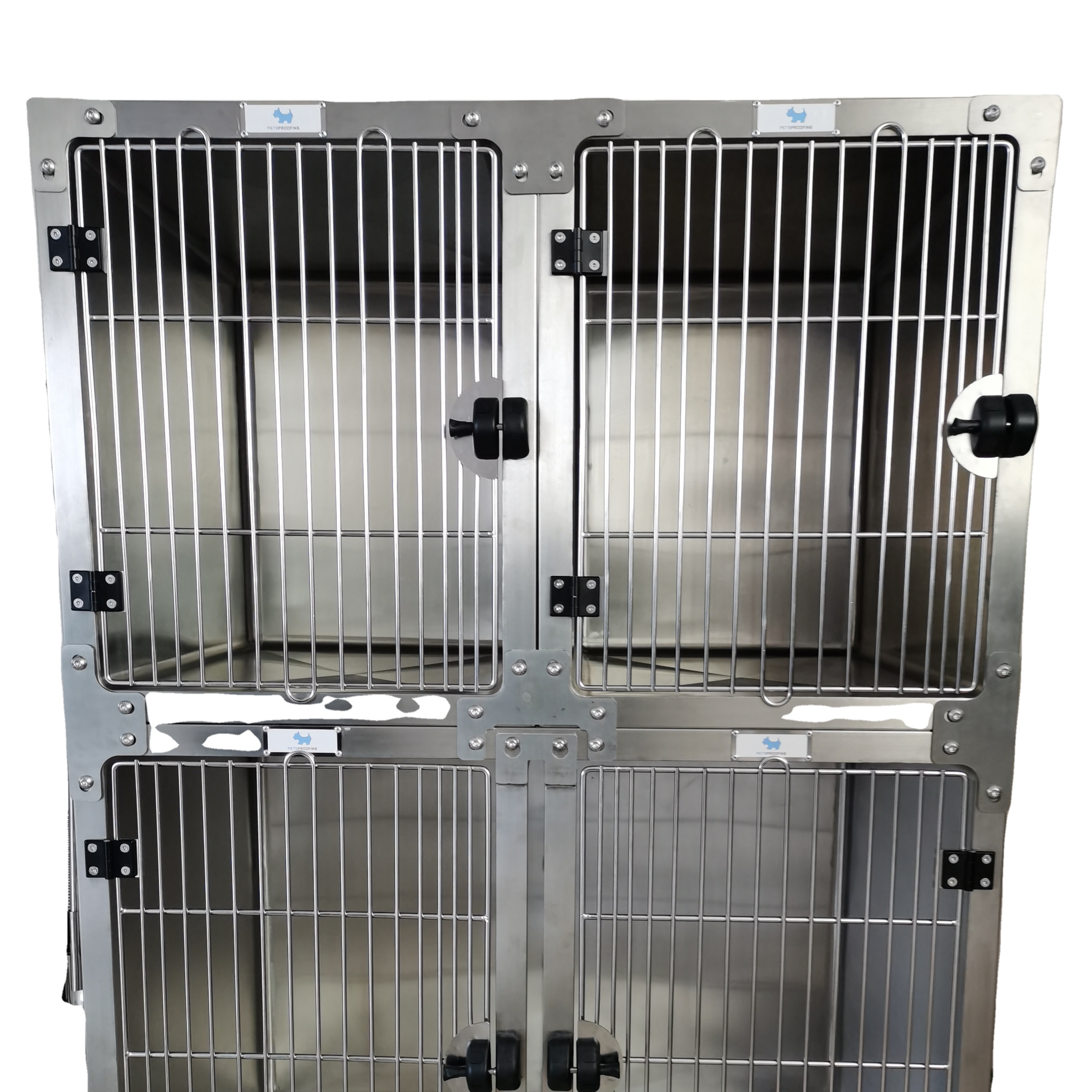 Professional factory custom stainless steel Petsproofing Puppy Cage Large Dog Kennel Pet Dog Modular Vet Cages with round corner