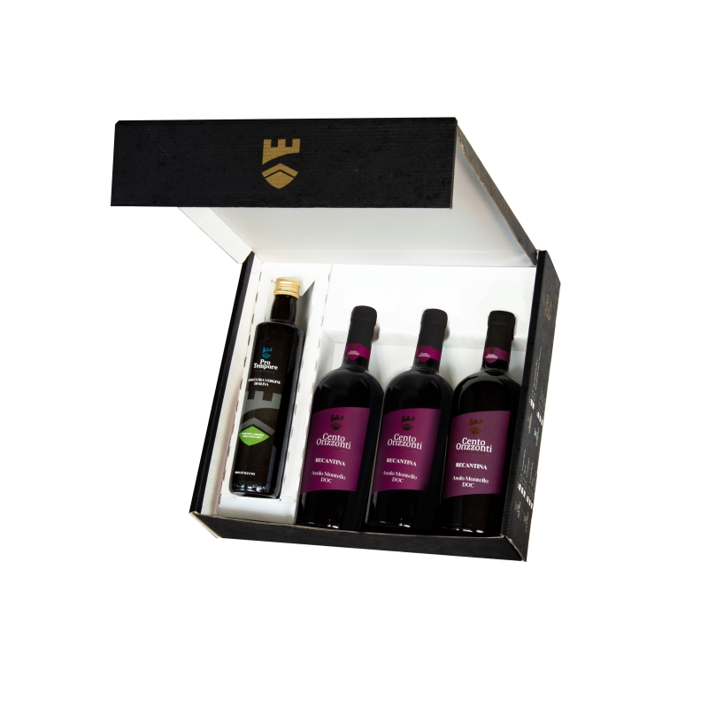 Premium quality Mixed Gift Box Alcohol Content 12.5% Red Wine Luxury Packaging Olive Oil Extra Virgin