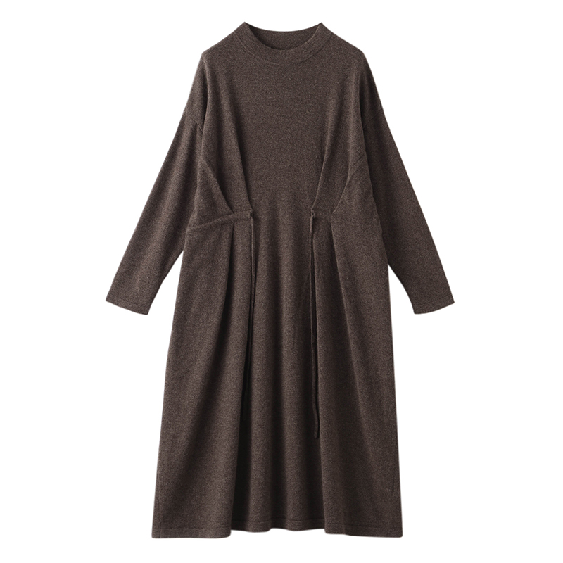 Long Hoodie Cashmere Dress Knitted Dress Women's Winter Sweater Long Dress 