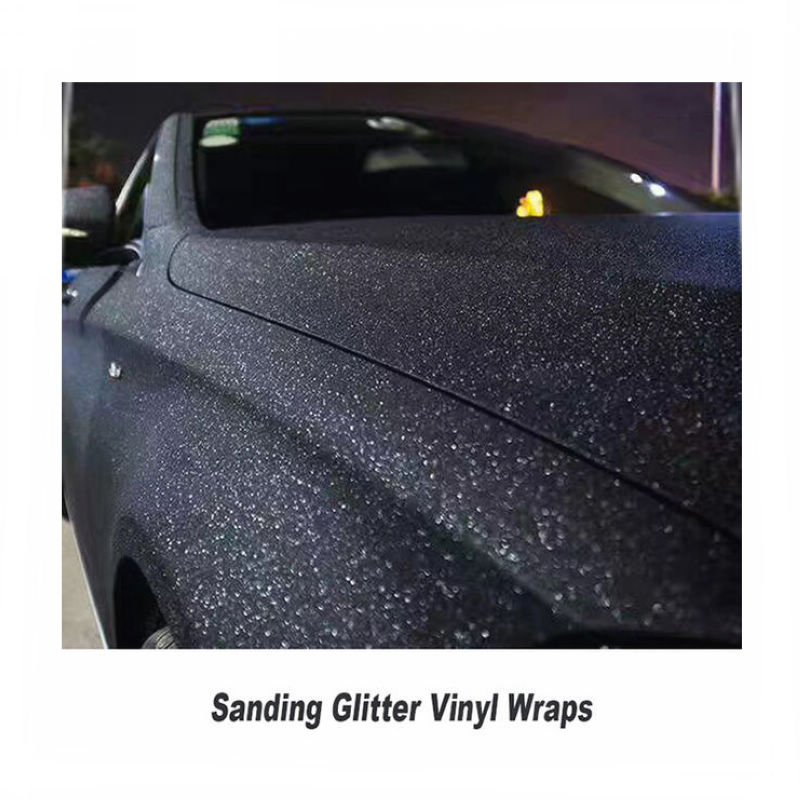 China Supplier Bubble Free Glitter Black Vinyl Wrap Offered For Car Body Decoration 