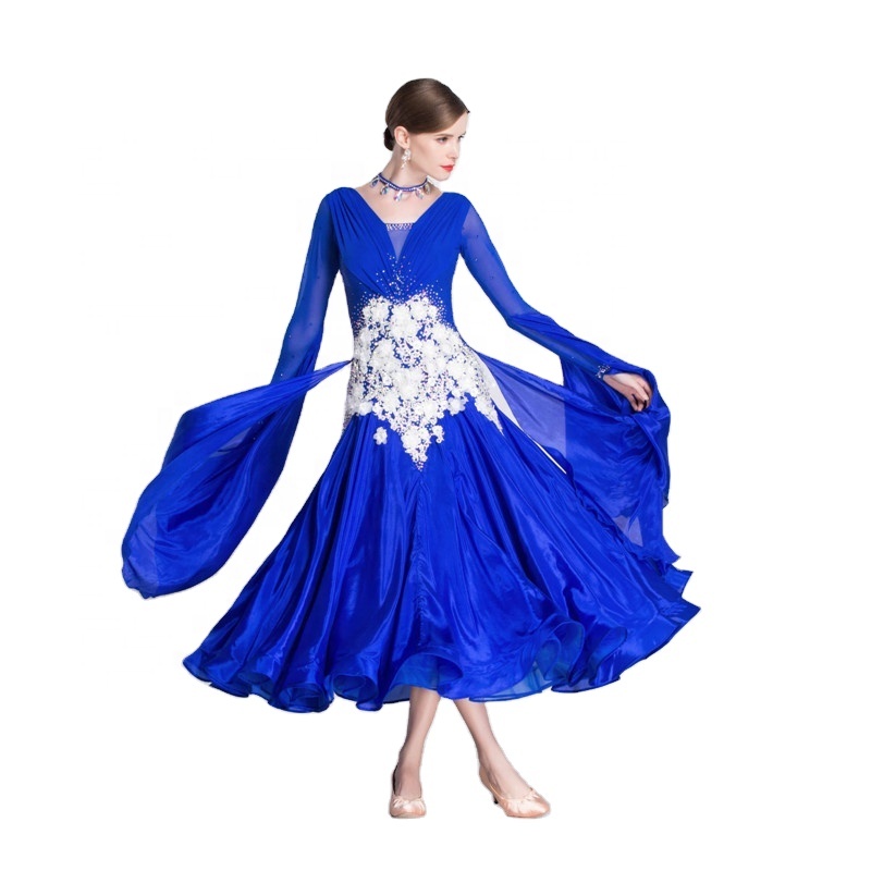 B-18409 New Pearl Silk International Standard Ballroom Dance Dress Performance Ballroom Dance Party Dress For Competition 