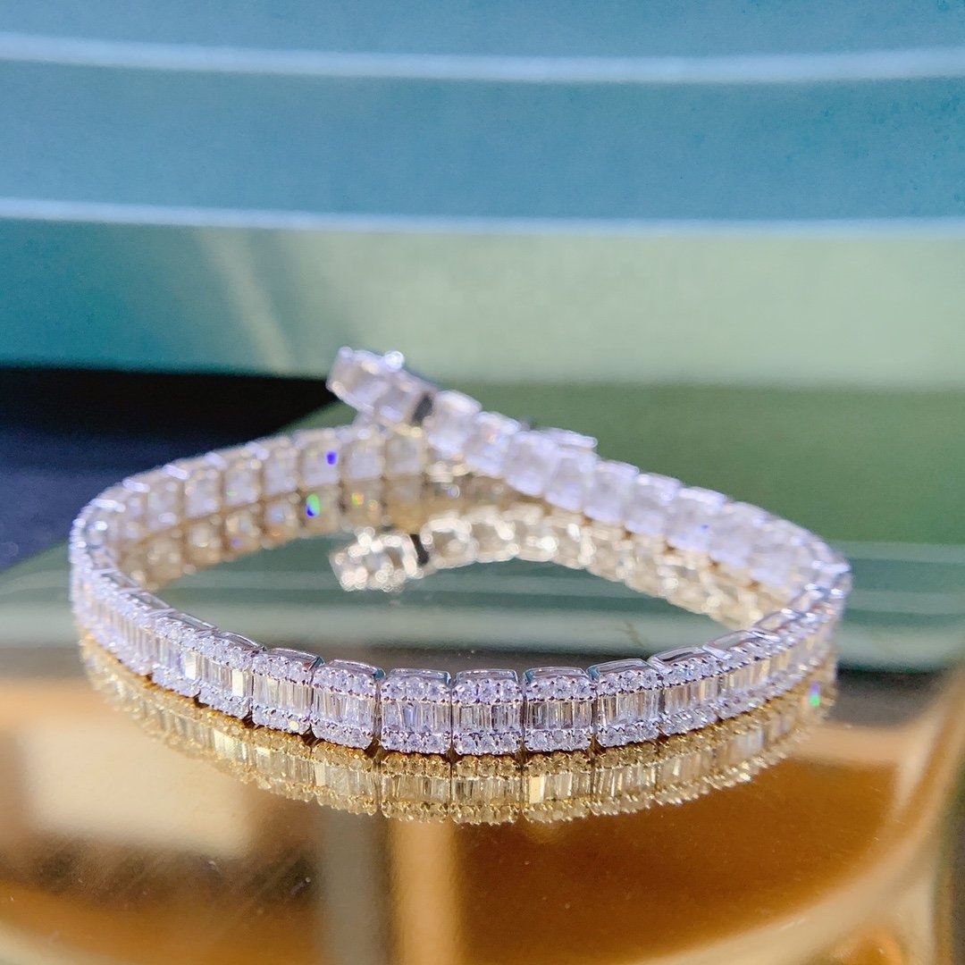 2021 Trending 8 Style Ankle Bangle Bracelet 3mm 5mm 18k Gold Diamond Tennis Bracelet Woman Bracelets Jewelry