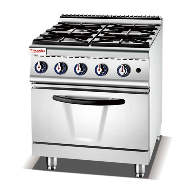 Commercial Restaurant Kitchen Appliances 4 Burner Range European Gas Cooktop Stove With Oven 
