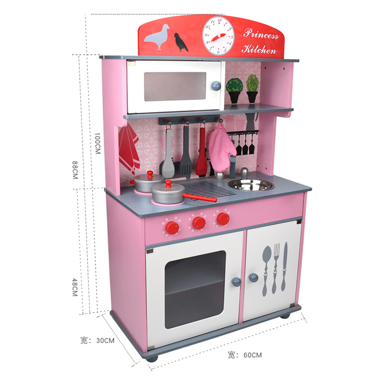 Best Sale Classy Wooden Children Kitchen Toys Play Set Cooking Stove Boy And Girl Home Wood Kitchen Kids Toy 