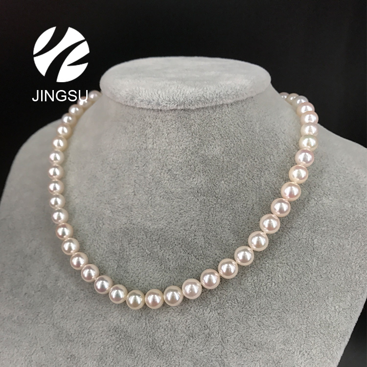 Chinese seawater akoya16/18/20 inch choker pearl necklace in single/double/triple raw