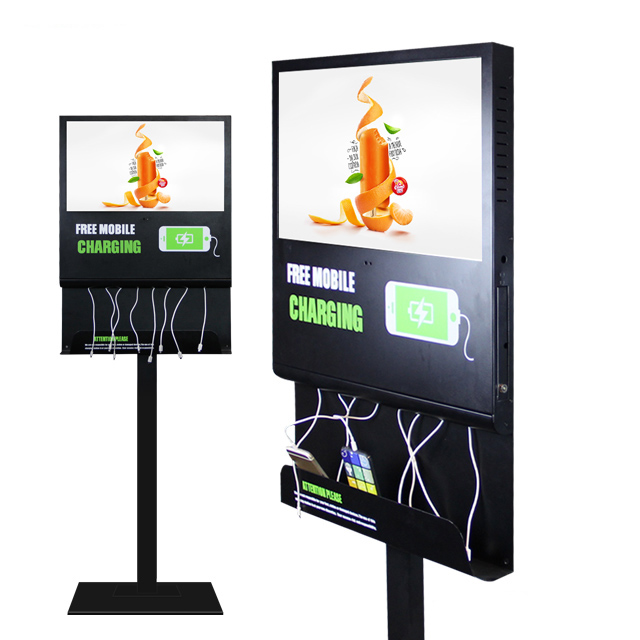 21.5" Android Wifi Mobile Phone Charging Station Telecom Lcd Floor Stand Advertising Display Wifi Network Ad Display 