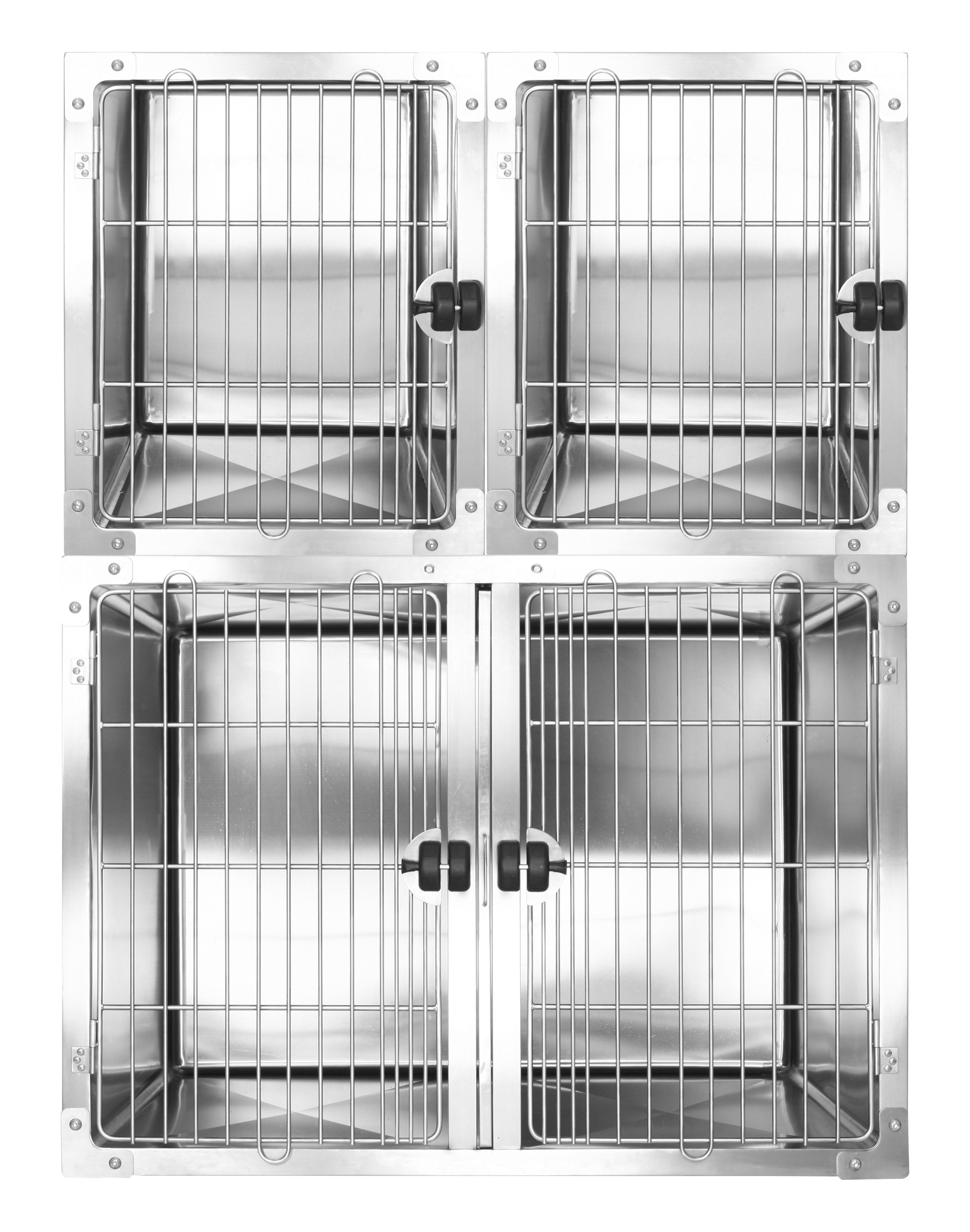 Aeolus Wholesale Durable Pet Cages Round Cornered Hospital Large Stainless Steel Dog Modular Cages Factory New Dog Salon Shop