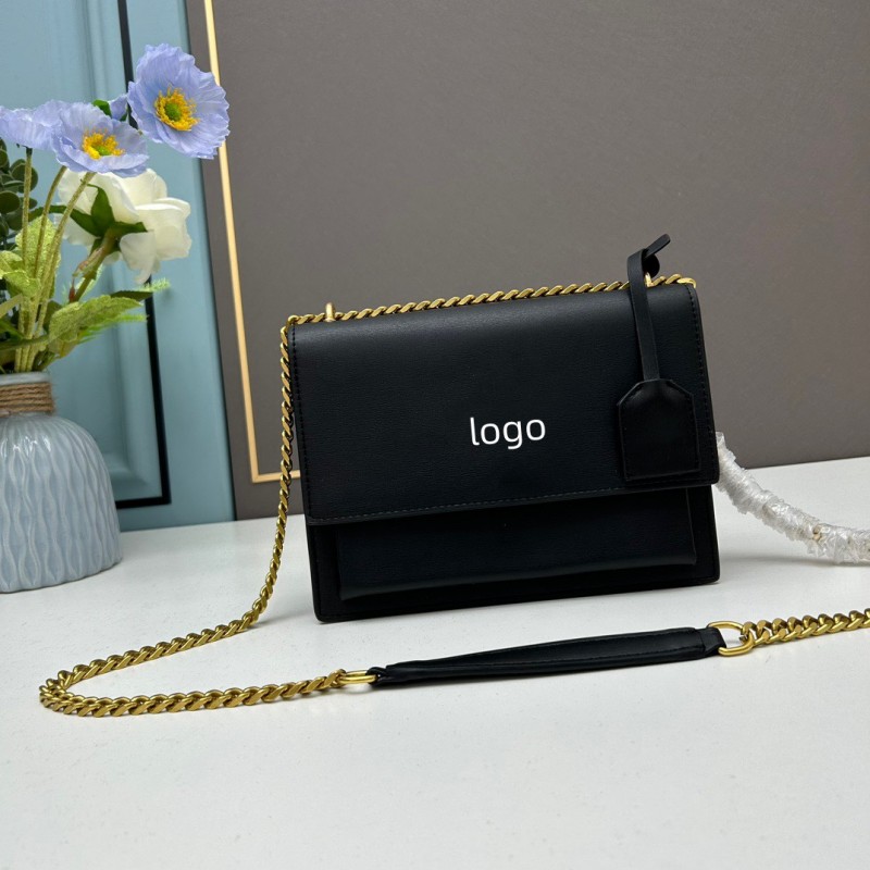 2023 Fashion Simple Chain Smooth Fine Grain Cowhide Sunset Bag Ys* Women's One Shoulder Oblique Span Handbag 