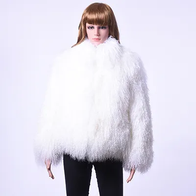 Mwfur Woman Fur Coats Woman Winter Warm Fur Clothing For Ladies Fashion Mongolia Sheep Fur Coat Casual Collar 
