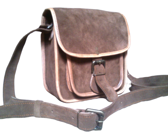 Suede Leather Small Cross - Body Saddle Bag