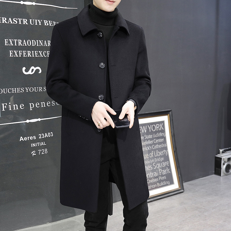 Haute couture wholesale winter high qualitywool coats for men high-end elegant Simplicity Europe commuting With pocket