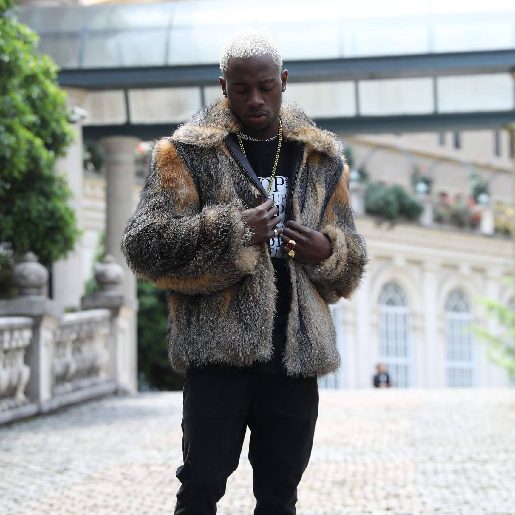 Janefur Winter Men Fur Coat Warm Long Sleeve Man Thick Fur Jacket