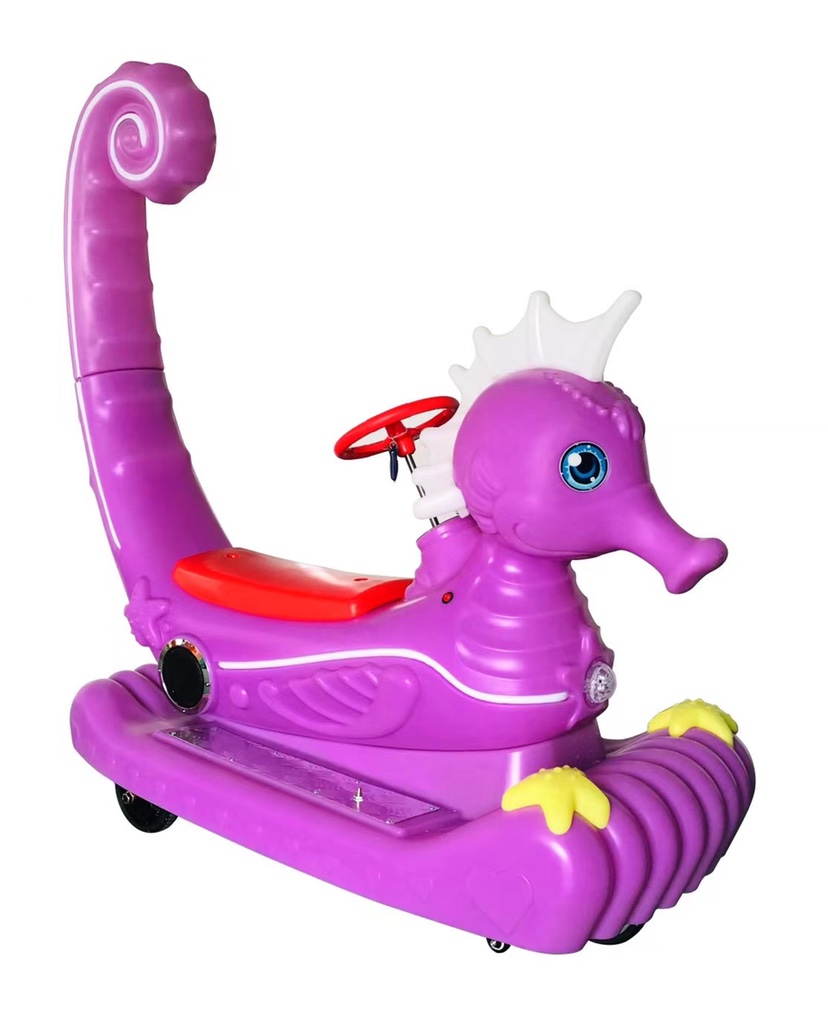 New Design Mall Kids Remote Control Sea Horse with LED and Music Battery Car for Kids