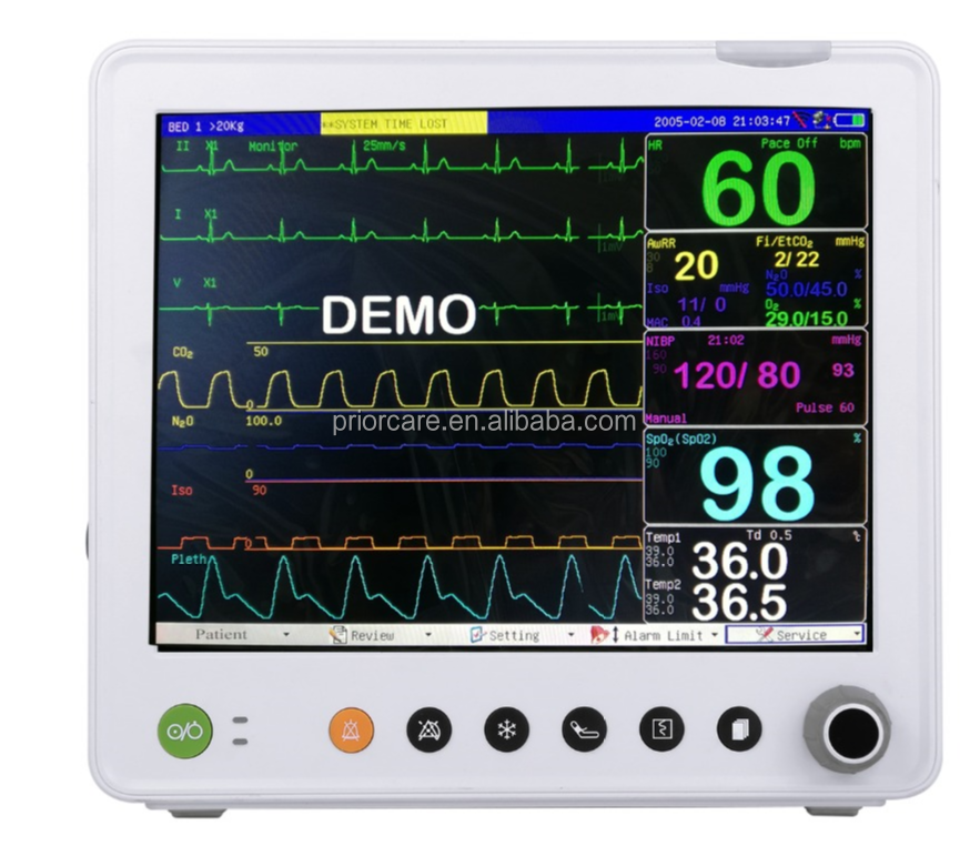 12 Inch Device Price Medical Multi Parameter Icu Cardiac Monitor With Hospital Equipment 