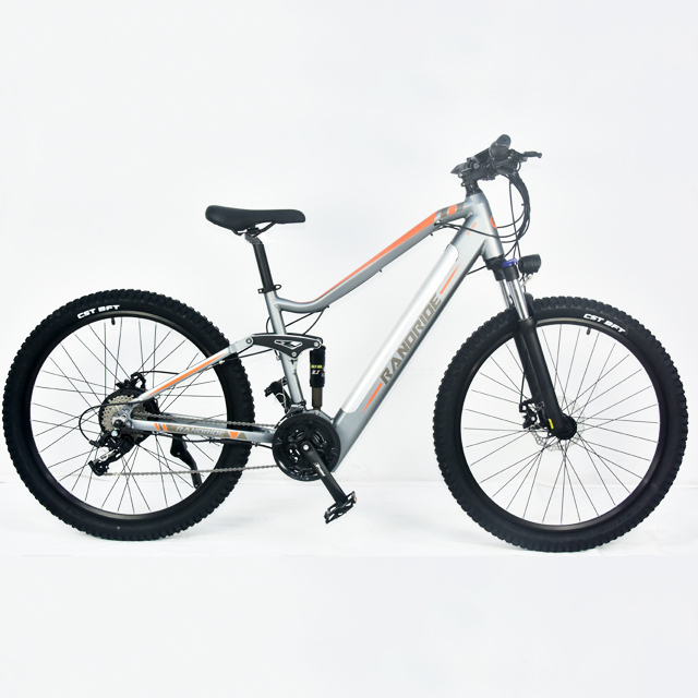 RANDRIDE 26/27.5 Inch 7 Speed 350W 48V E Bicycle Electric Bike Full Suspension Mountain Ebike 2021