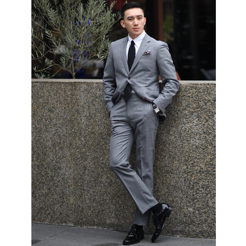 2 Piece Men's Business Wool Blazer and Pants Wedding Party Men's Suit High Quality Custom Formal Woven Adults Woolen Flat Front