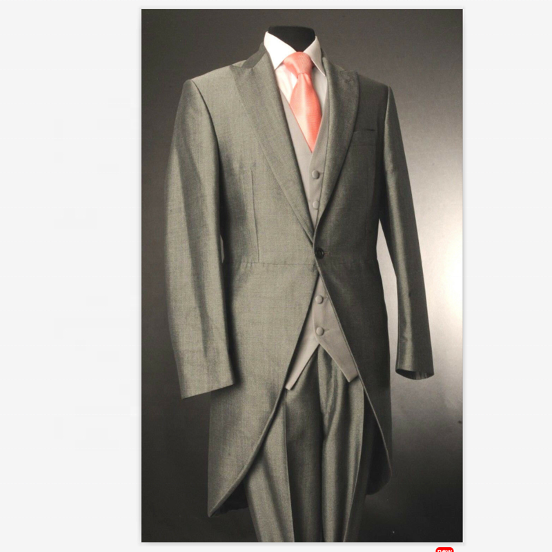 MEN'S TWO PIECE FORMAL TAILS SUIT WEDDING TAILCOAT Gray Dress Coat Tails Men's Wedding Suits Groomsman Prom