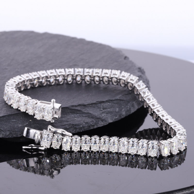 Starsgem Wholesale Hiphop Design Fancy Oval Moissanite Tennis Bracelet 14k Gold Bracelets 