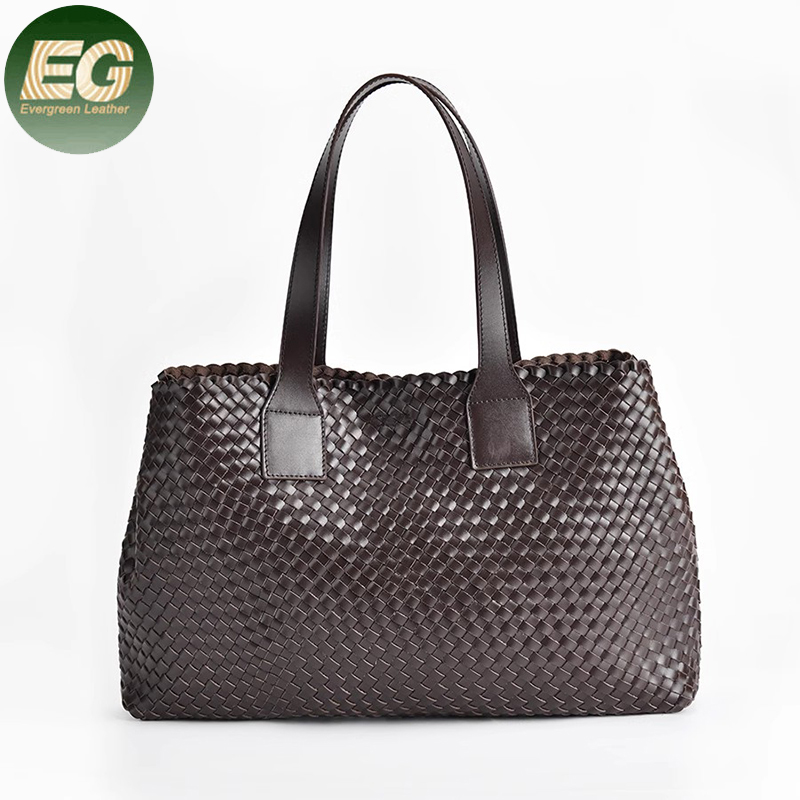 EMG7191 Intrecciato Ladies Manufacturer Wholesale Luxury Designer Genuine Leather Handbag Woven Bags Custom Large Tote Women's S
