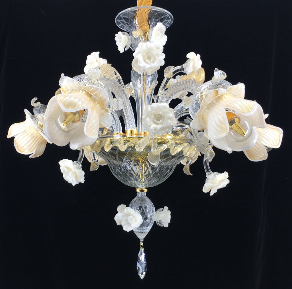 European Style Modern Flower Chandelier Hot Sale Murano Glass Chandelier Lighting Flower Grand Luxury Murano Chandelier Factory 