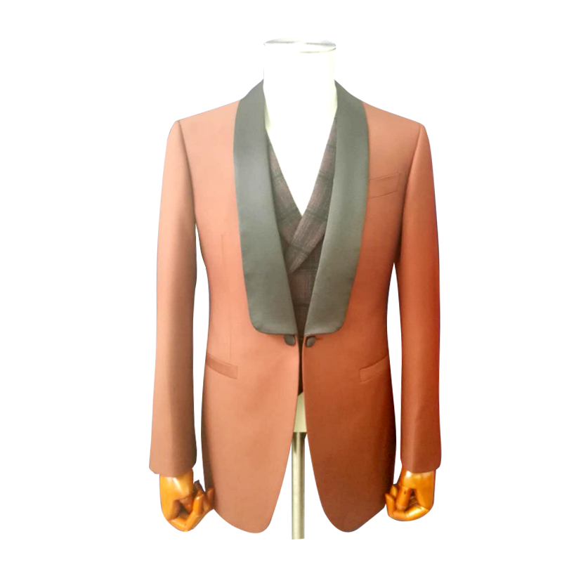 High end Party Tuxedo suit with black stain shawl lapel for men